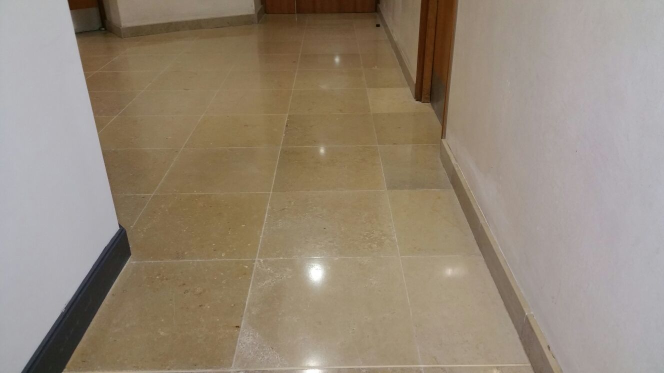 Travertine Tiled Floor Before Cleaning Nationwide Building Society Bournemouth