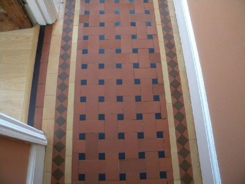 Victorian Tiled Floor after sealing with colour grow