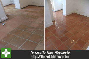 Cleaning Terracotta Tiles Marked With Dirty Boot Prints