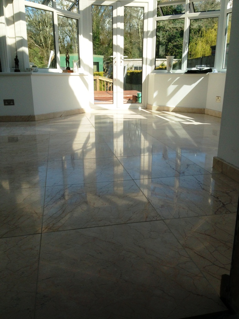 Re-Polished Crema Marble Tiles