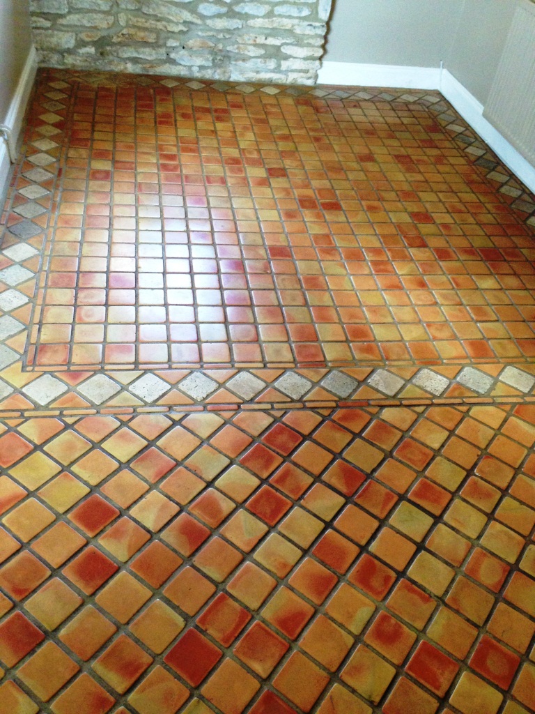 Terracotta Tile Before Cleaning