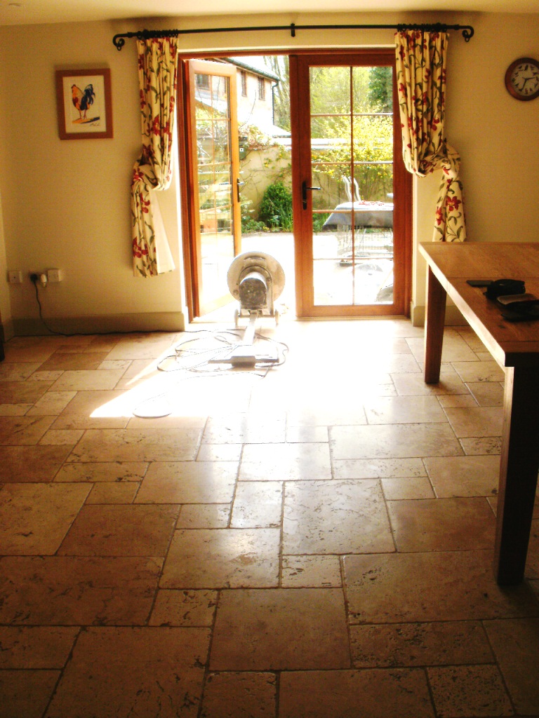 Tumbled Marble in Dewlish After Cleaning and Sealing