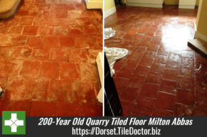 200 year old Quarry Tiled Floor Restored in Milton Abbas