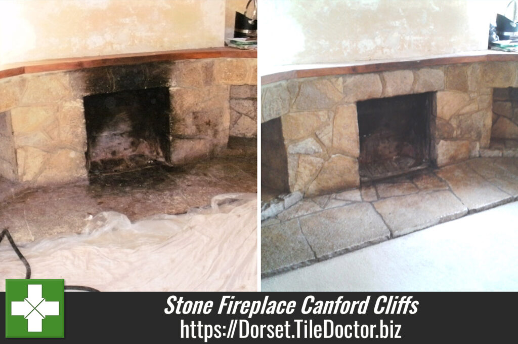 Cleaning a Stone Fireplace in Canford Cliffs