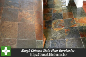 Cleaning and Sealing Rough Chinese Slate Floor Tiles in Dorchester