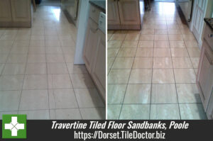 Repairing and Sealing a cracked Travertine tiled floor in Sandbanks, Poole