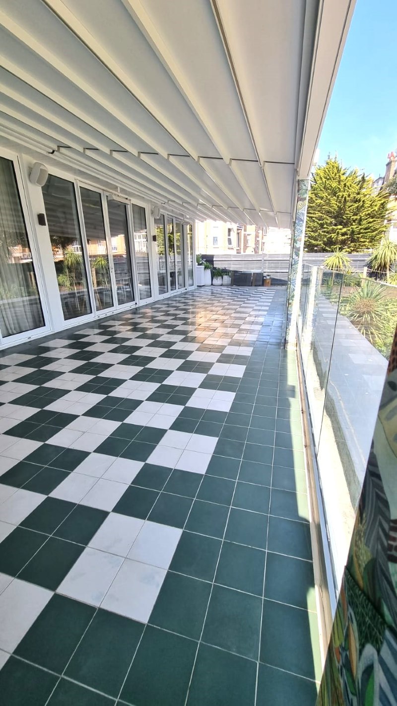 Etched Encaustic Tiles After Renovation Bournemouth Hotel